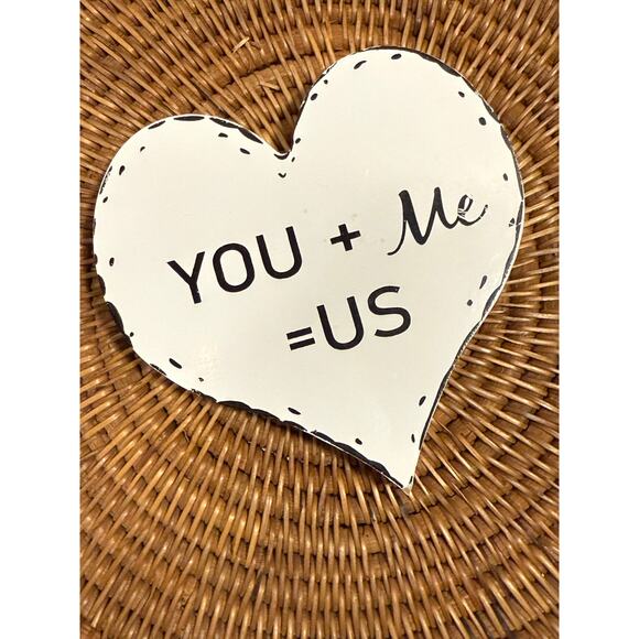 You + Me  = Us Heart Decor, Valentines Day, Family, Love, Neutral Decor - Picture 1 of 8